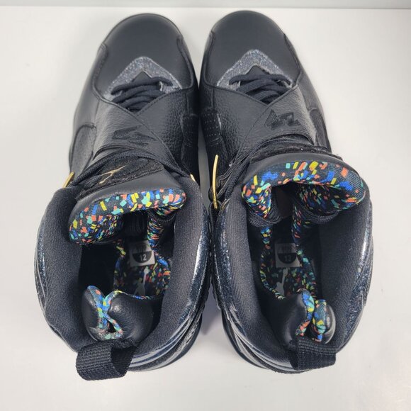 Air Jordan 8 Retro C&C Confetti Men's Black Shoes 832821-004 US Size 12 Like New - Picture 5 of 8